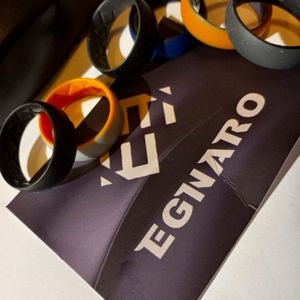 Egnaro Silicone Wedding Ring for Men Dual Breathable, dual tone